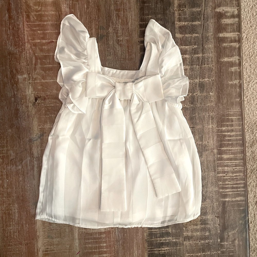 Girls white top blouse size 6.